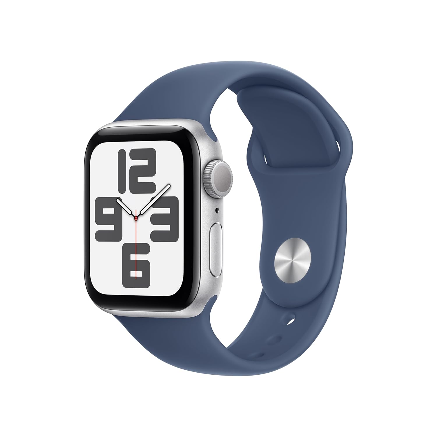 Apple Watch Series SE (2nd Gen) - GPS - 44mm - Silver Aluminum with  Blue Sports Band